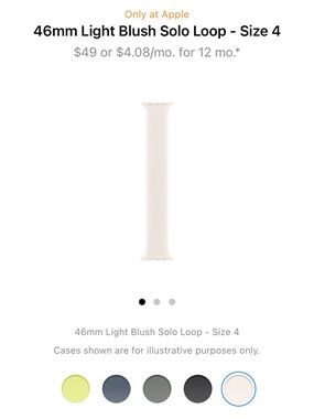 Apple Watch Solo Loop Watch Band. Size 4. 46mm. Light Blush color.
